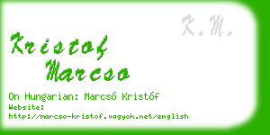 kristof marcso business card