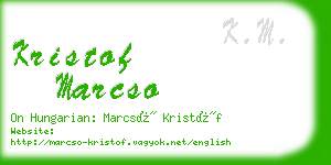 kristof marcso business card